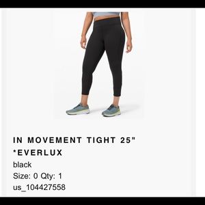 NWT In Movement Tight “25 Leggings